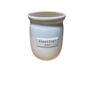 Mud Pie Blessings Jar - Creamy white with cork top ~ Gratitude Prayer Dreams